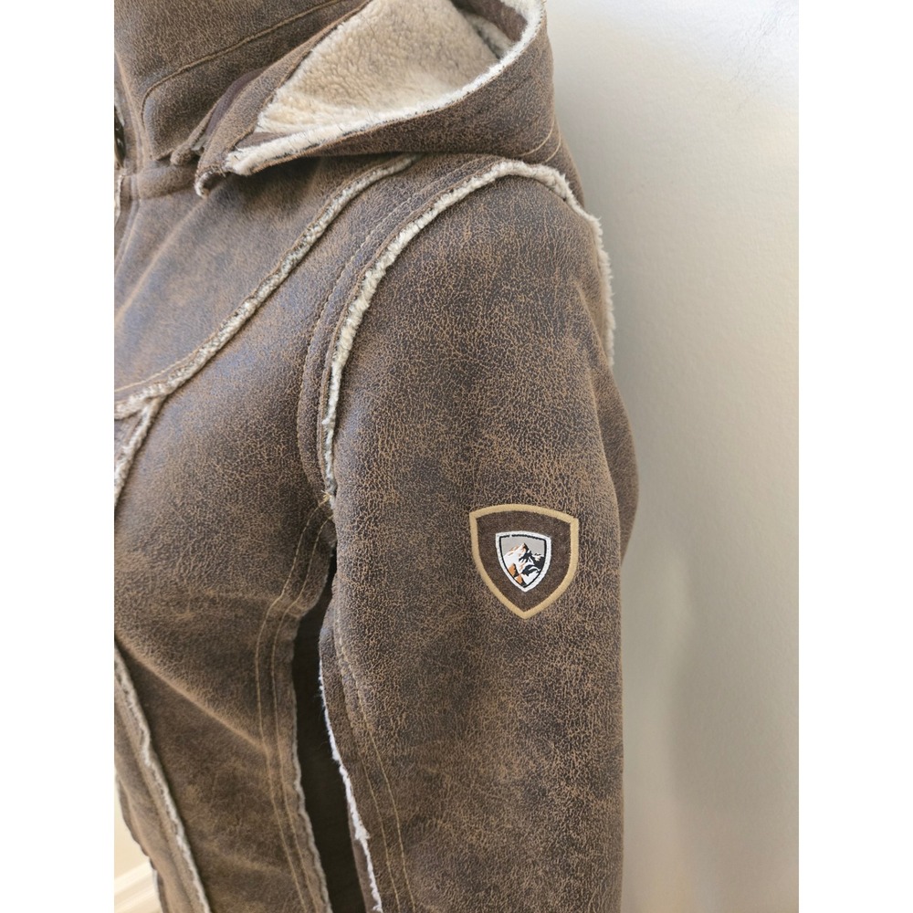 KÜHL Projekt Faux Shearling Fleece Lined Hooded Jacket Brown Small - Picture 3 of 12